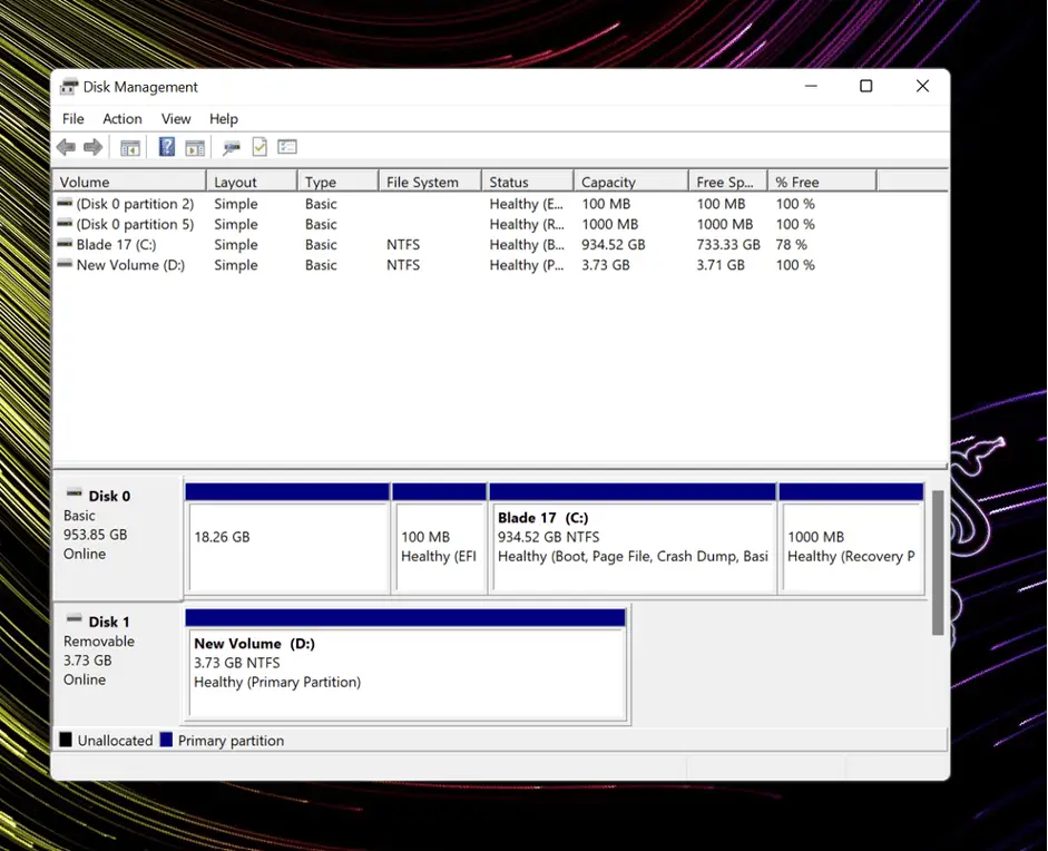 hard disk partitions